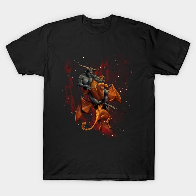 Satyr vs Manticore T-Shirt by Mateus